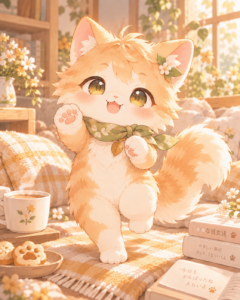 元気な茶白猫ヒナ
